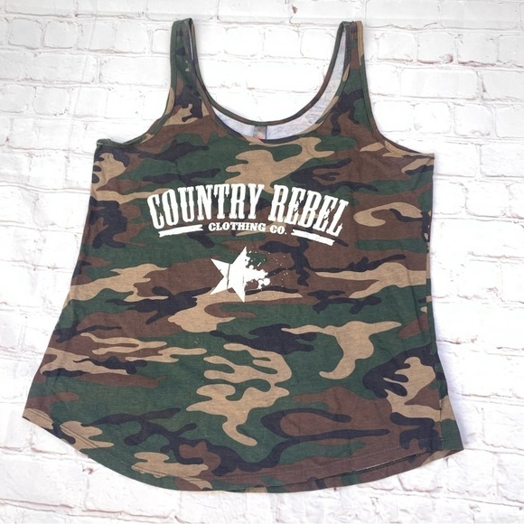 Country Rebel Camouflage Tank Top Womens size Medium - Picture 1 of 5